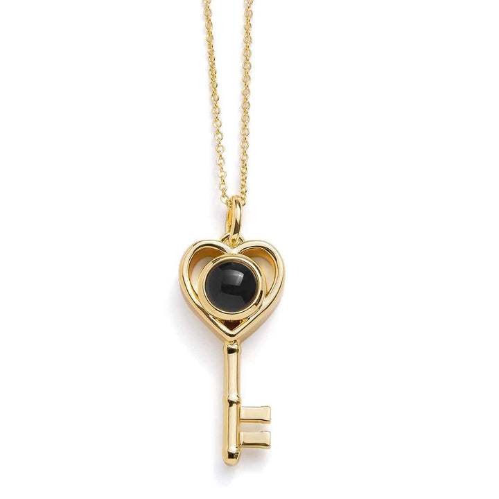 Personalized Heart Key Necklace - Unique Jewelry - Wearing Felicity Personalized-Heart-Key-Necklace-Gold