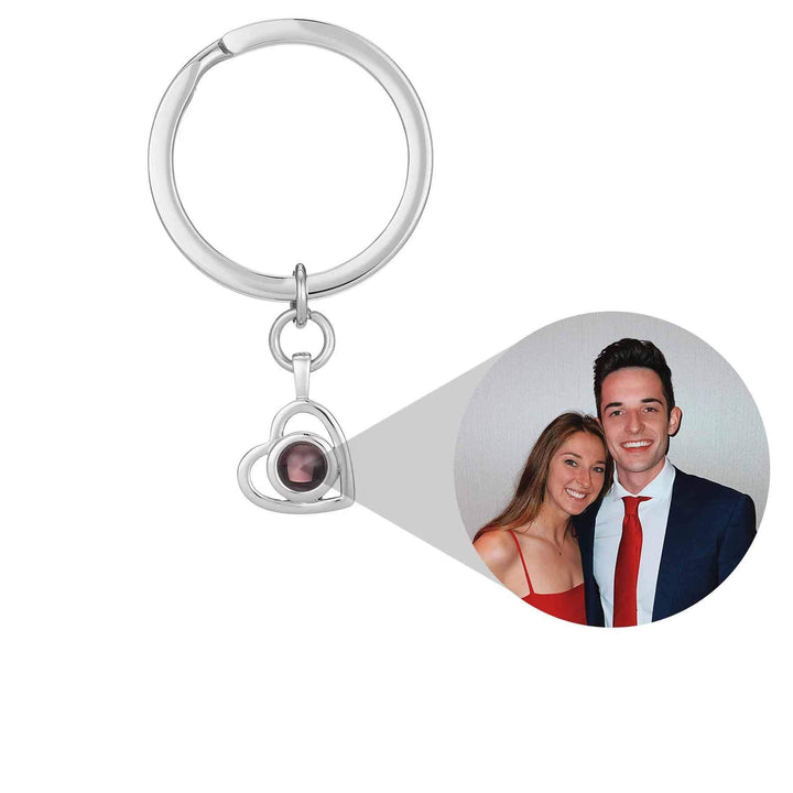 Custom Personalized Heart Photo Keychain Gift - Wearing Felicity Personalized-Heart-Photo-Keychain-Silver