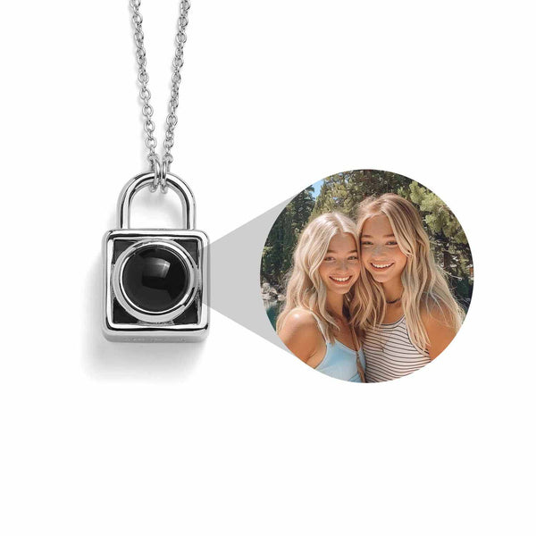 Personalized Lock Necklace - Unique Keepsake Jewelry - Wearing Felicity Personalized-Lock-Necklace-Silver