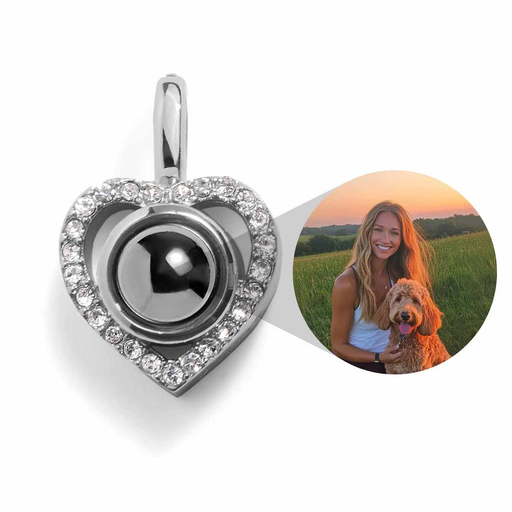 Personalized Pavé Heart Photo Charm Keepsake - Wearing Felicity Personalized-Pave-Heart-Photo-Charm-Silver