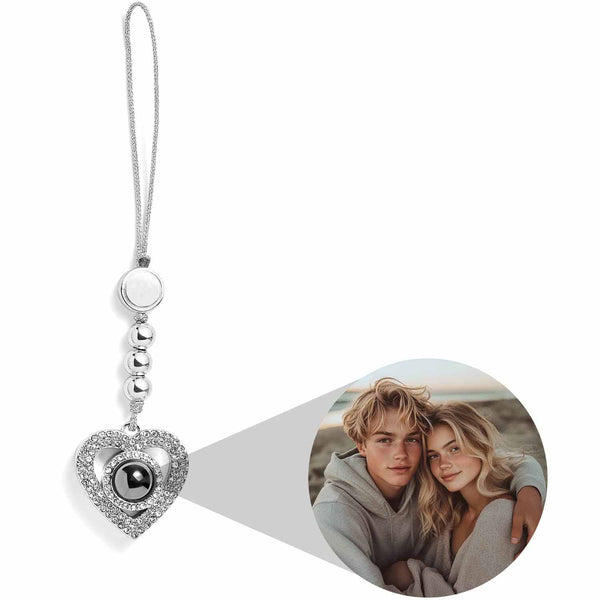 Personalized Pavé Heart Photo Phone Charm Gift - Wearing Felicity Personalized-Pave-Heart-Photo-Phone-Charm-01