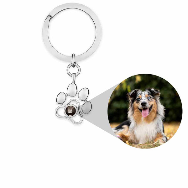 Custom Personalized Pet Photo Keychain - Wearing Felicity Personalized-Pet-Photo-Keychain-Silver