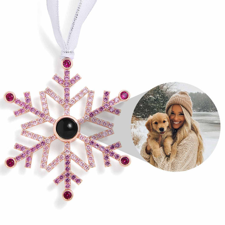 Personalized Pink Ombré Snowflake Ornament Gift - Wearing Felicity Personalized-Pink-Ombre-Snowflake-Photo-Ornament-01