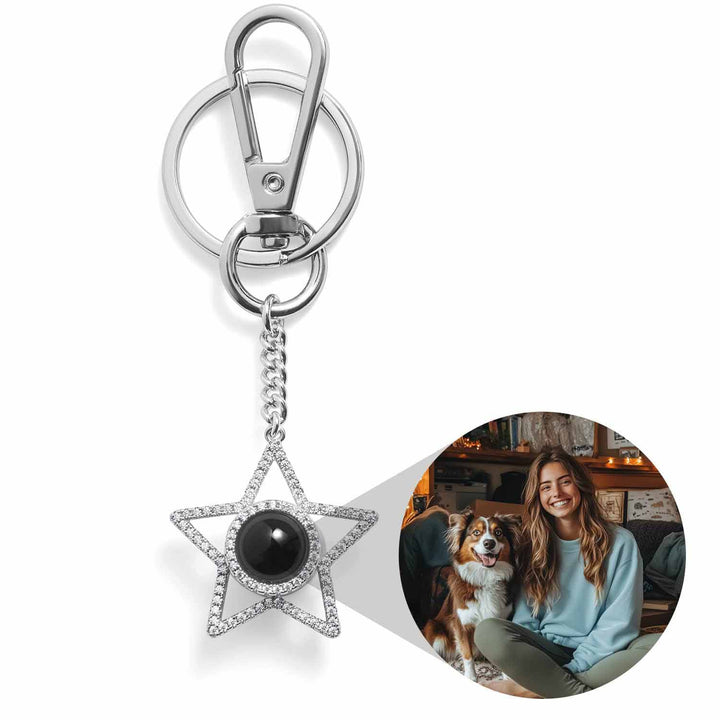 Unique Personalized Star Photo Keychain for Gifts - Wearing Felicity Personalized-Star-Photo-Keychain