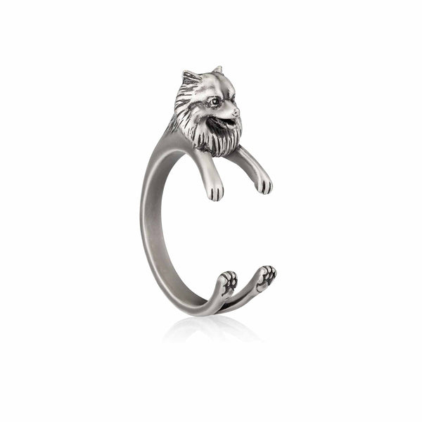 Stylish Pomeranian Wrap Ring - Wearing Felicity Pomeranian-Wrap-Ring-Silver