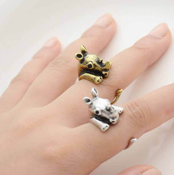 Shop Stylish Rhino Wrap Ring - Wearing Felicity Rhino-Wrap-Ring-01