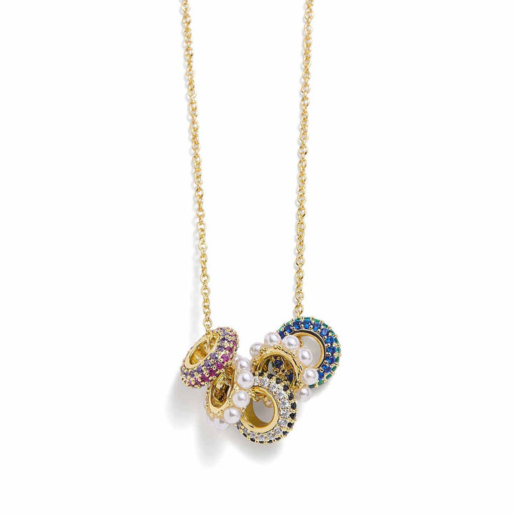 Sparkling Rondelle Trio Necklace - Elegant Glamour - Wearing Felicity Rondelle-Trio-Necklace-Gold-01