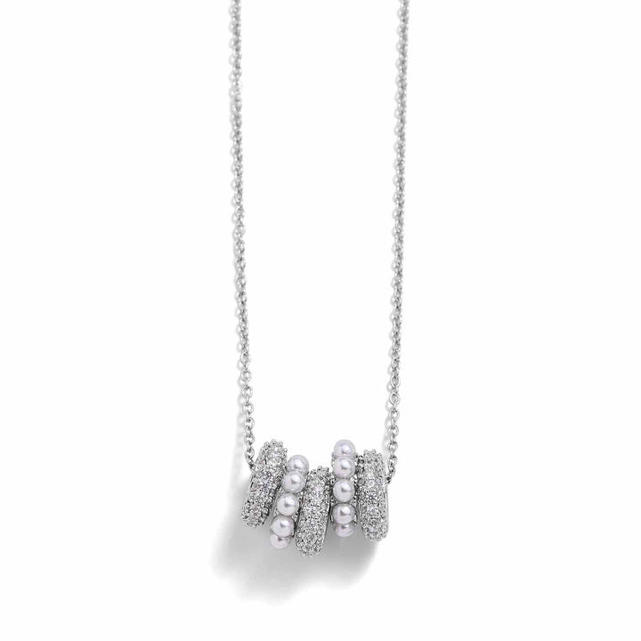 Sparkling Rondelle Trio Necklace - Elegant Glamour - Wearing Felicity Rondelle-Trio-Necklace-Silver