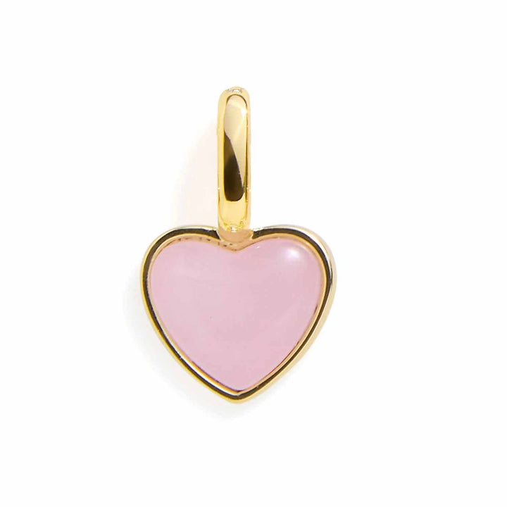 Elegant Rose Quartz Heart Charm for Jewelry Lovers - Wearing Felicity Rose-Quartz-Heart-Charm-Gold