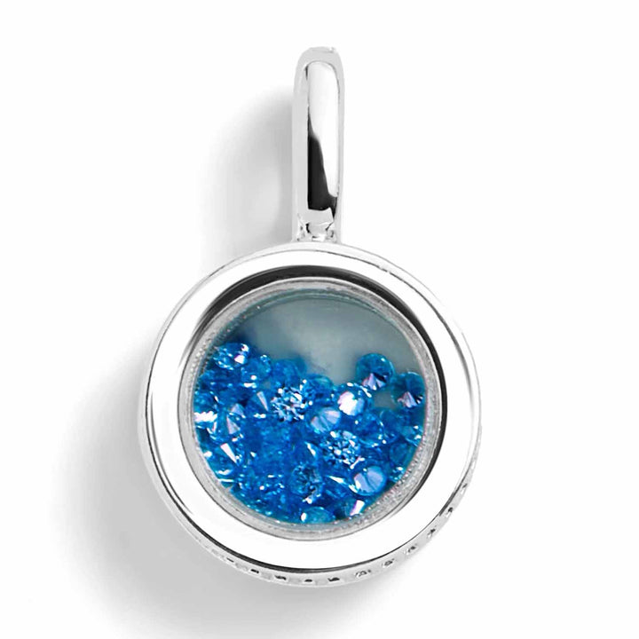 Shaky Birthstone Charm for Bracelets & Necklaces - Wearing Felicity Shaky-Birthstone-Charm-Blue-Zircon