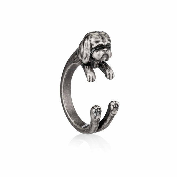 Stylish Shih Tzu Wrap Ring for Dog Lovers - Wearing Felicity Shih-Tzu-Wrap-Ring-Silver