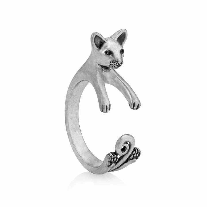 Siamese Cat Wrap Ring - Stylish Jewelry for Cat Lovers - Wearing Felicity Siamese-Cat-Wrap-Ring-Silver_a03e8930-6c93-4371-9dc7-120ea1ec9975