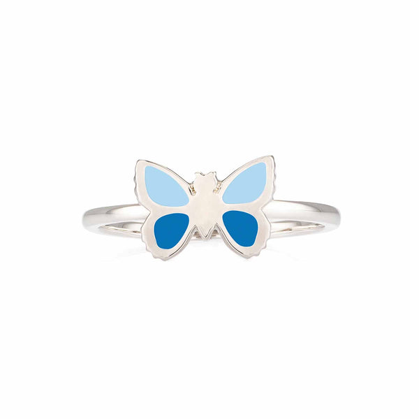 Stylish Silvery Blue Butterfly Ring for Women - Wearing Felicity Silvery-Blue-Butterfly-Ring-01