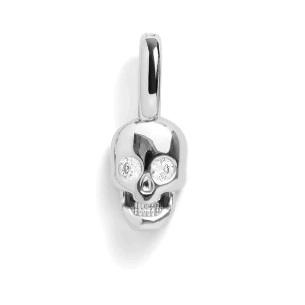 Stylish Skull Charm for Edgy Jewelry Lovers - Wearing Felicity Skull-Charm-Silver