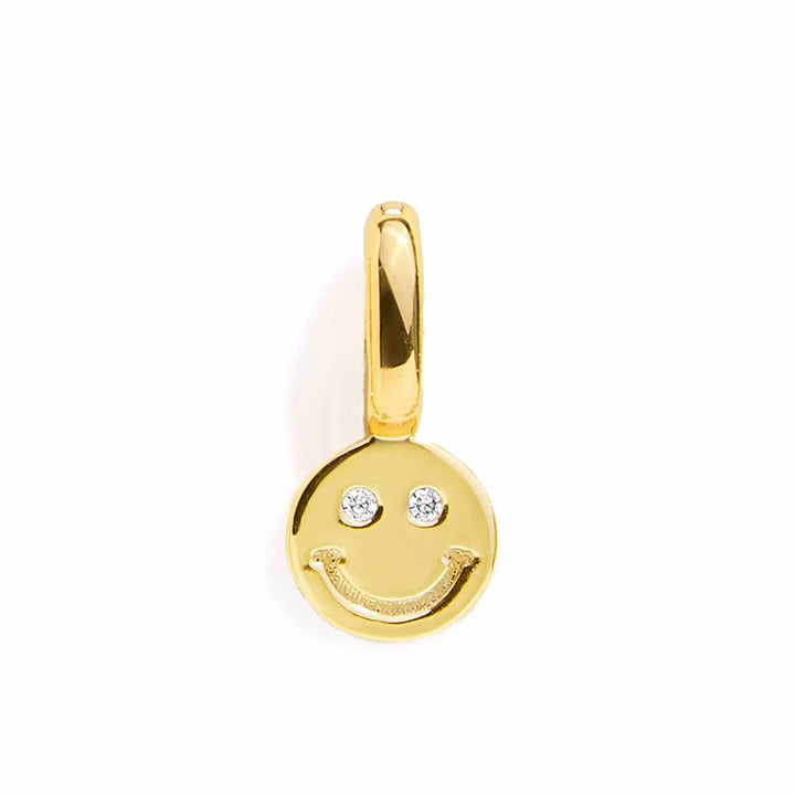 Buy Smiley Face Charm - Cheerful Jewelry Accessory - Wearing Felicity Smiley-Face-Charm-Gold