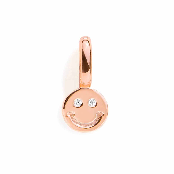 Buy Smiley Face Charm - Cheerful Jewelry Accessory - Wearing Felicity Smiley-Face-Charm-Rose-Gold