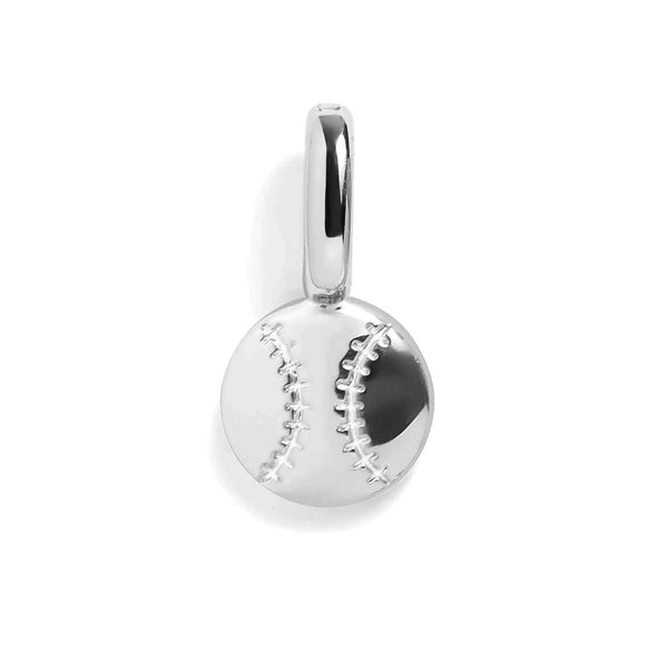 Stylish Silver Softball Charm for Game Day - Wearing Felicity Softball-Charm