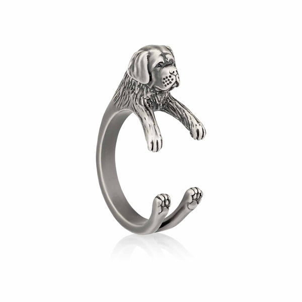 St. Bernard Wrap Ring - Perfect for Dog Lovers - Wearing Felicity St-Bernard-Wrap-Ring