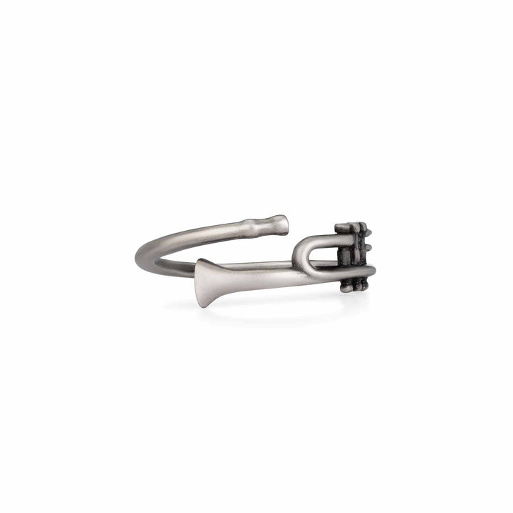 Stylish Trumpet Wrap Ring for Music Lovers - Wearing Felicity Trumpet-Wrap-Ring-01