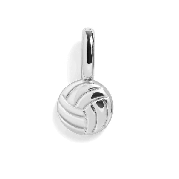 Stylish Volleyball Charm for Game Day Jewelry - Wearing Felicity Volleyball-Charm-Silver