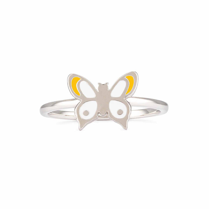 Stylish Yellow Trim Butterfly Ring for Women - Wearing Felicity Yellow-Trim-Butterfly-Ring-01