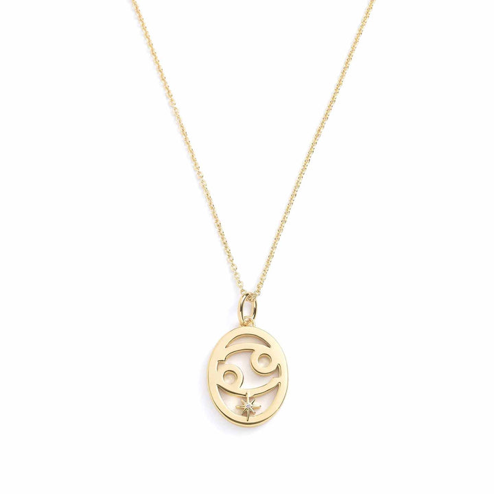 Elegant Zodiac Necklace - Personalized Jewelry - Wearing Felicity     
 Zodiac-Necklace-Gold-Cancer