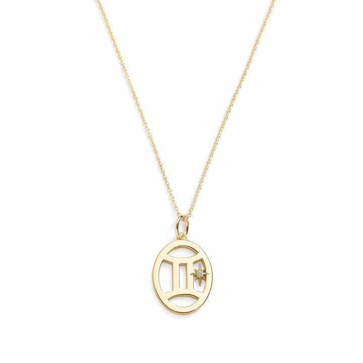 Elegant Zodiac Necklace - Personalized Jewelry - Wearing Felicity     
 Zodiac-Necklace-Gold-Gemini