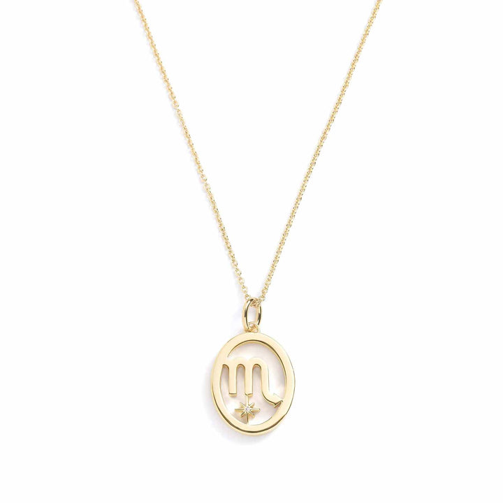 Elegant Zodiac Necklace - Personalized Jewelry - Wearing Felicity     
 Zodiac-Necklace-Gold-Scorpio